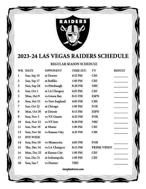 raiders schedule leak|Las Vegas Raiders schedule leaks 2024: Tracking the latest news